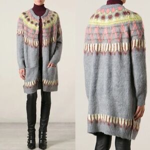 Samsoe & Samsoe Kimy Cardigan Gray Marl Size Small Oversized Alpaca Blend. 6